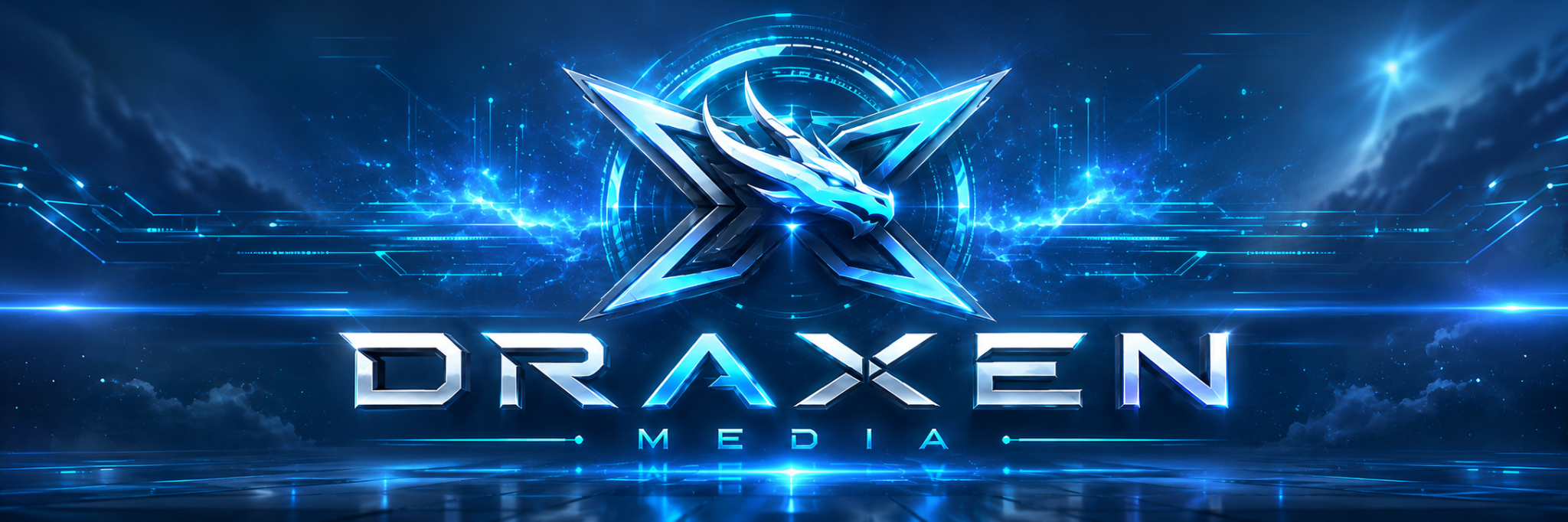 DraxenMedia kinetic sci-fi dragon banner
